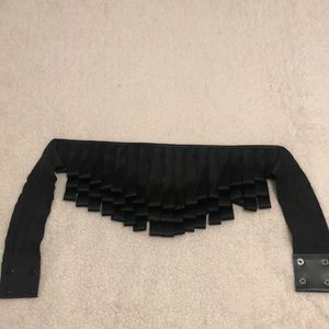 Black ruffle wide belt